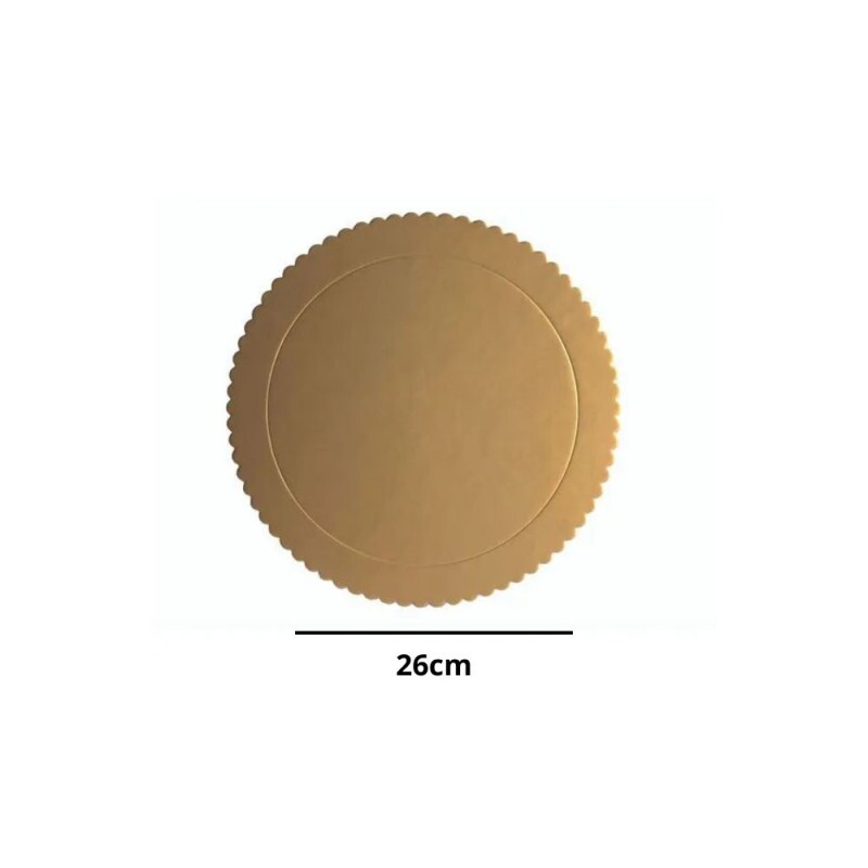 Cake Board Redondo 26cm Dourado Silver Festas