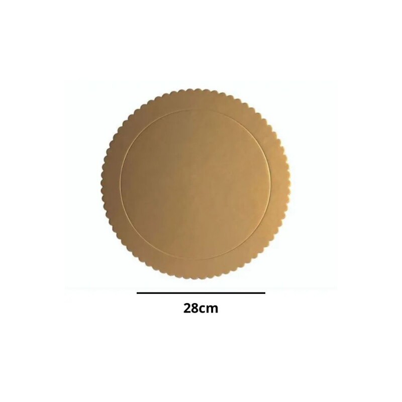 Cake Board Redondo 28cm Dourado Silver Festas