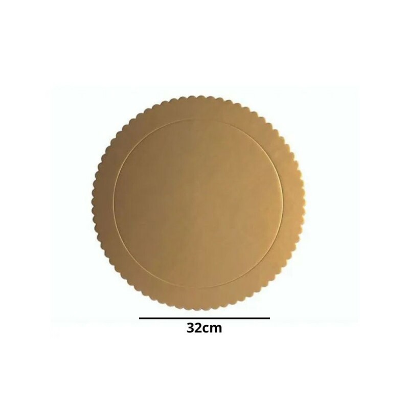Cake Board Redondo 32cm Dourado Silver Festas