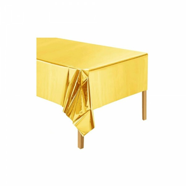 Toalha De Mesa Retangular 137x183cm Dourada Silver Festas