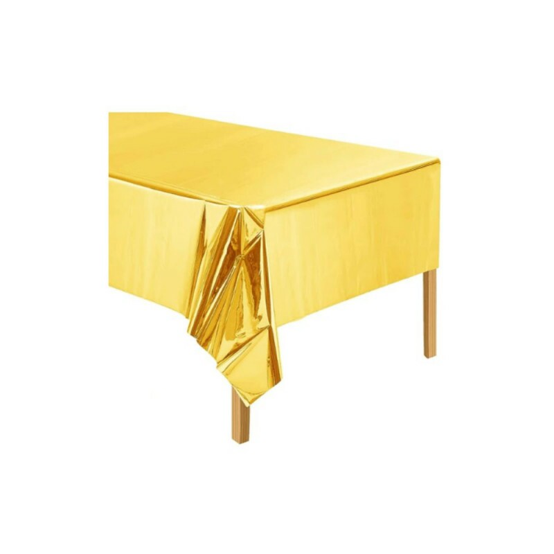 Toalha De Mesa Retangular 137x183cm Dourada Silver Festas