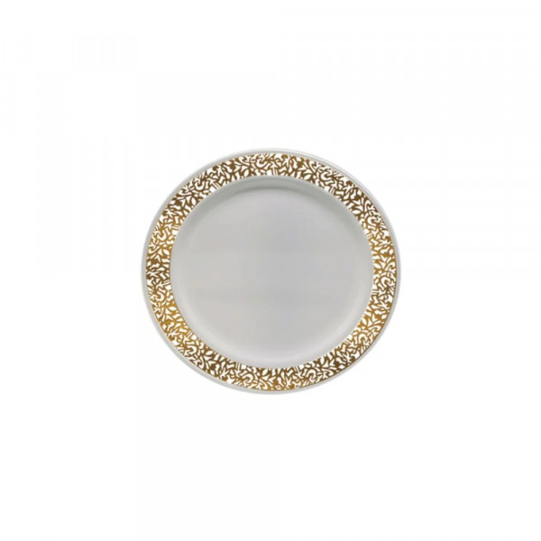 Prato Sobremesa Vazado Dourado c/6 Unidades - Silver Plastic 