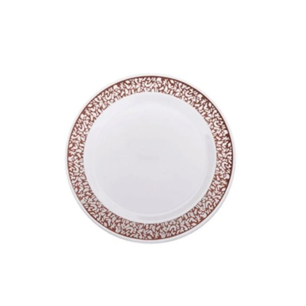 Prato Sobremesa Vazado Rose Gold c/6 Unidades - Silver Plastic 