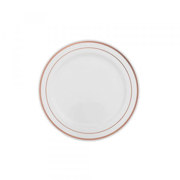 Prato Refeição Borda Rose c/6 unidades - Silver Plastic