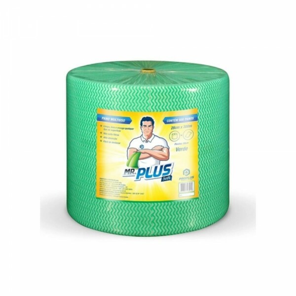 Pano multiuso Mr Plus 28cmX240m Com 600 Unidades Verde Talge