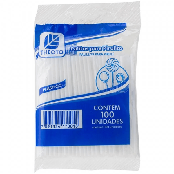 Palito para Pirulito 100 Unidades - Theoto Palito para Pirulito 100 Unidades - Theoto