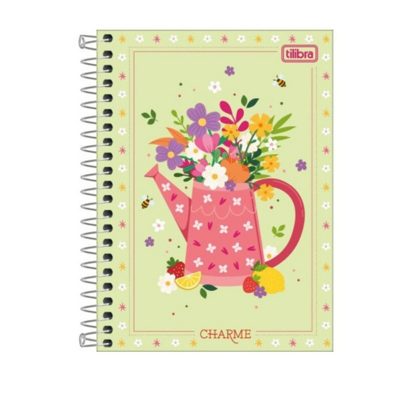 Caderneta Espiral Capa Dura 1/8 Charme 80 Folhas Tilibra
