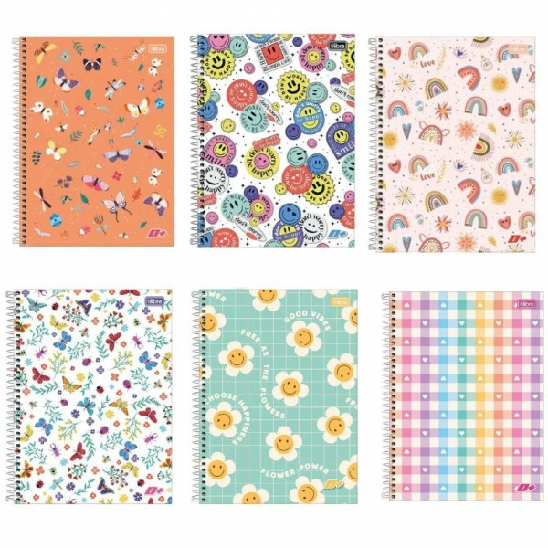Caderno Espiral 10 Materias 200 Folhas D+ Feminino Tilibra