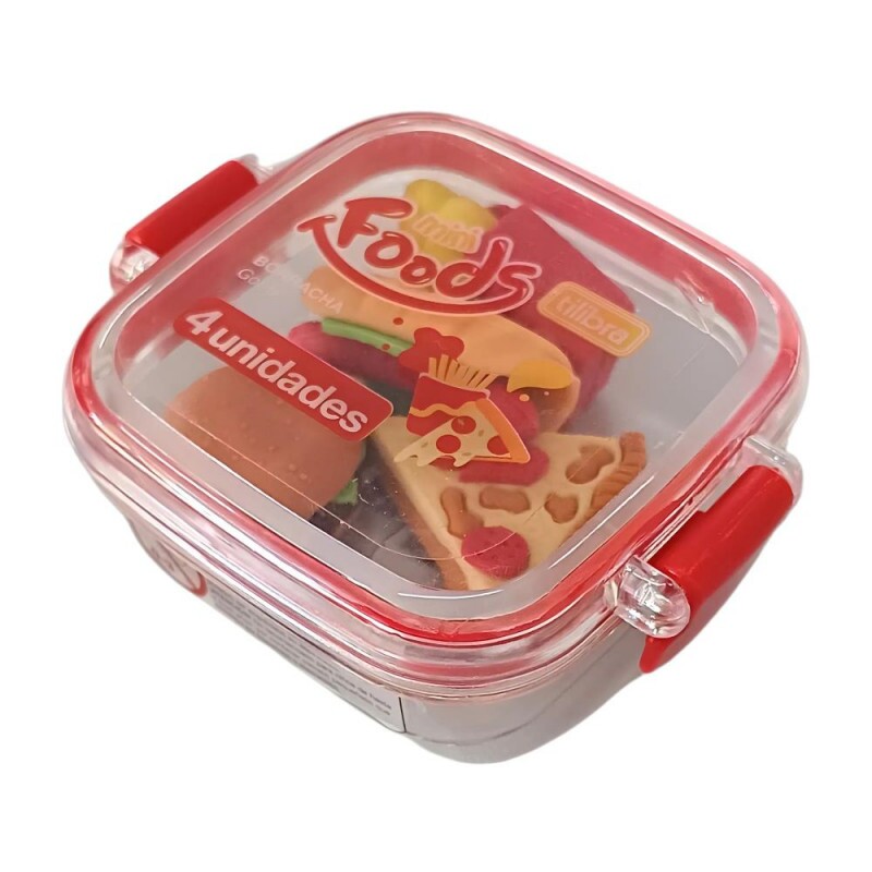 Borracha Mini Foods Com 4 Unidades Tilibra