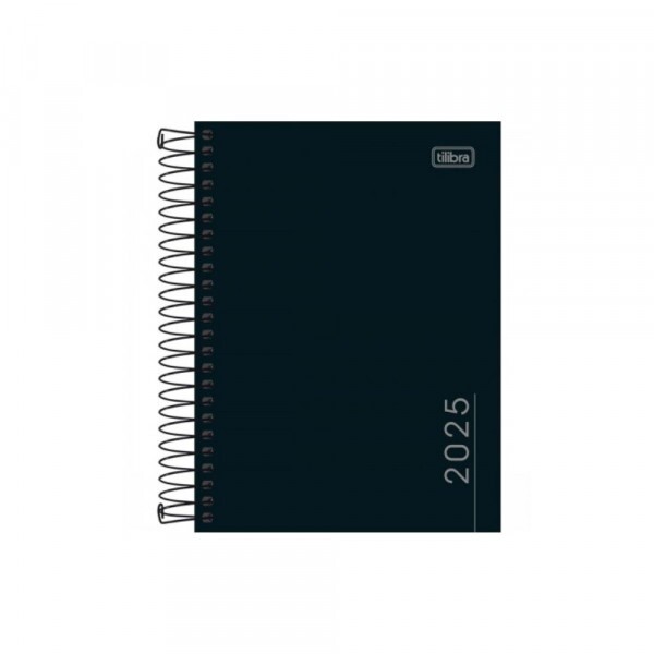 Agenda Espiral Pepper Preto 160 Folhas 117x164mm Tilibra