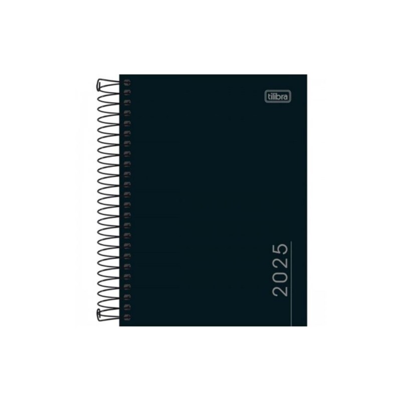 Agenda Espiral Pepper Preto 160 Folhas 117x164mm Tilibra