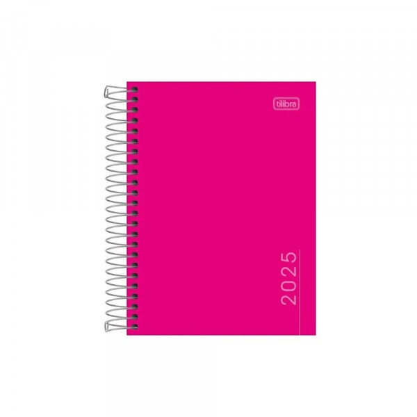 Agenda Espiral Pepper Rosa 160 Folhas 117x164mm Tilibra