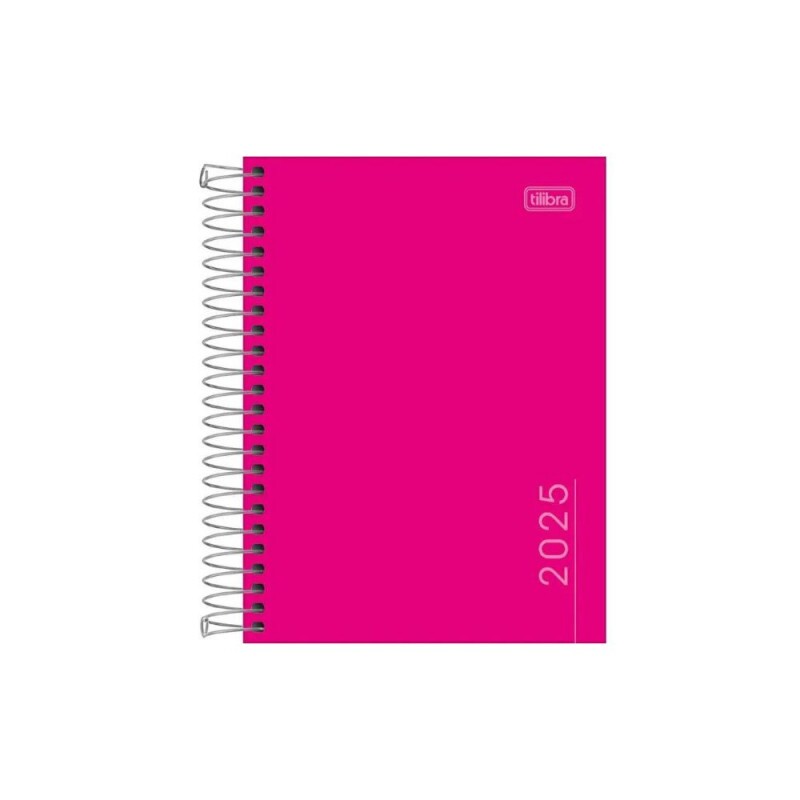 Agenda Espiral Pepper Rosa 160 Folhas 117x164mm Tilibra
