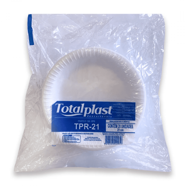 Prato Isopor EPS 21cm 20 Unidades - Totalplast Prato Isopor EPS 21cm 20 Unidades - Totalplast