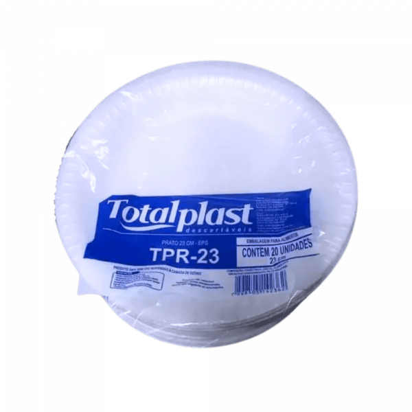 Prato Isopor EPS 23cm 20 Unidades - Totalplast Prato Isopor EPS 23cm 20 Unidades - Totalplast