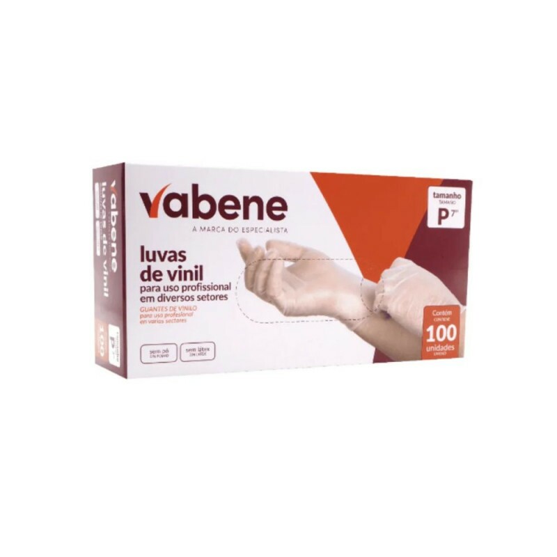 Luva De Vinil P Sem Po 100 Unidades Vabene