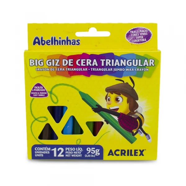 Big Giz Cera Triangular Com 12 Cores Acrilex