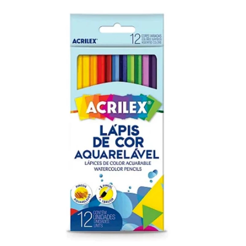 Lapis De Cor Aquarelavel Com 12 Cores Acrilex