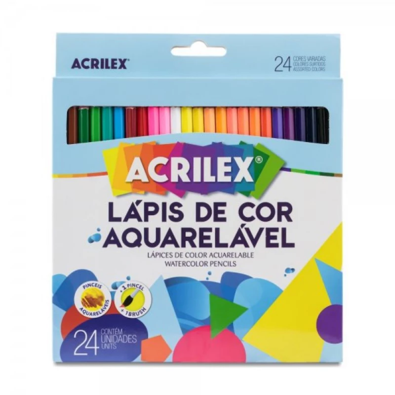Lapis De Cor Aquarelavel Com 24 Cores Acrilex