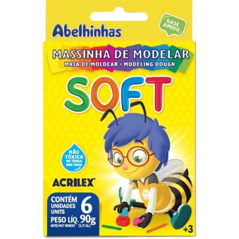 Massinha De Modelar Soft Com 6 Cores Acrilex