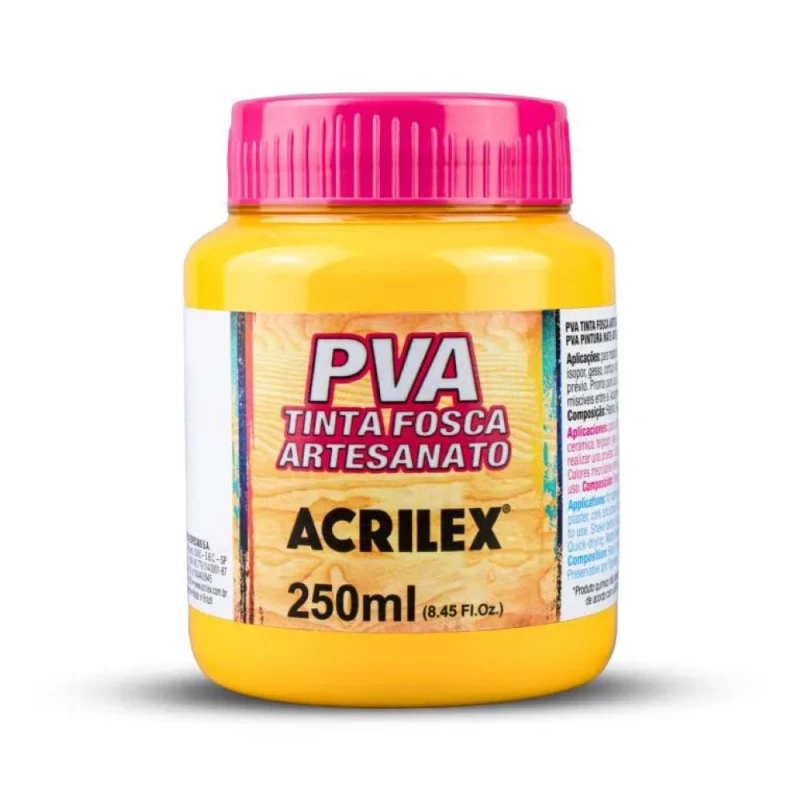 Tinta Pva Fosca Amarela 505 250ml Acrilex