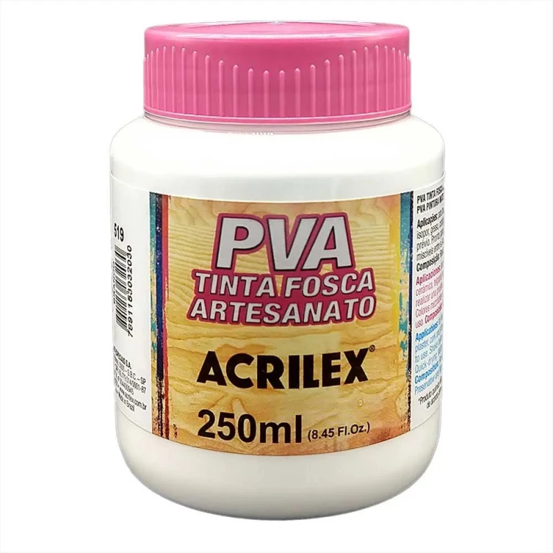 Tinta Pva Fosca Branca 519 250ml Acrilex