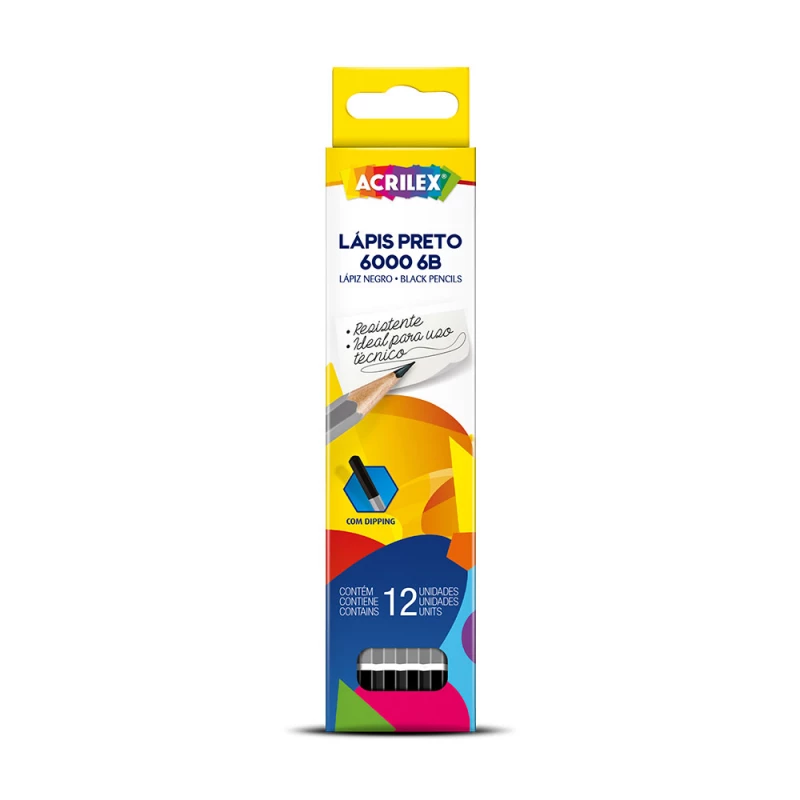 Lapis Preto 6B Com 12 Acrilex