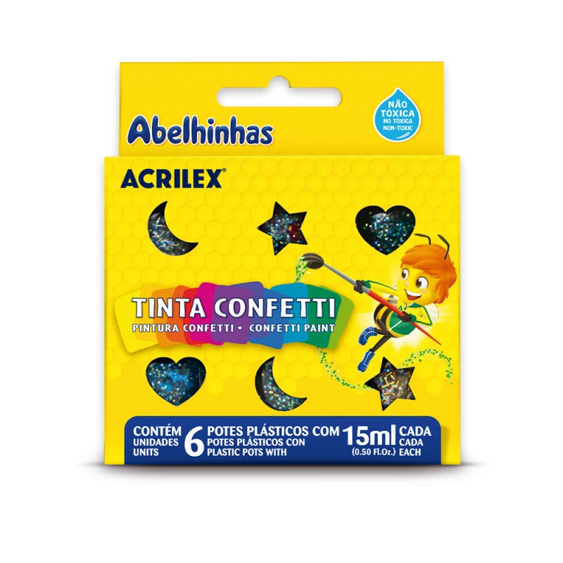 Tinta Confetti Com 6 Acrilex