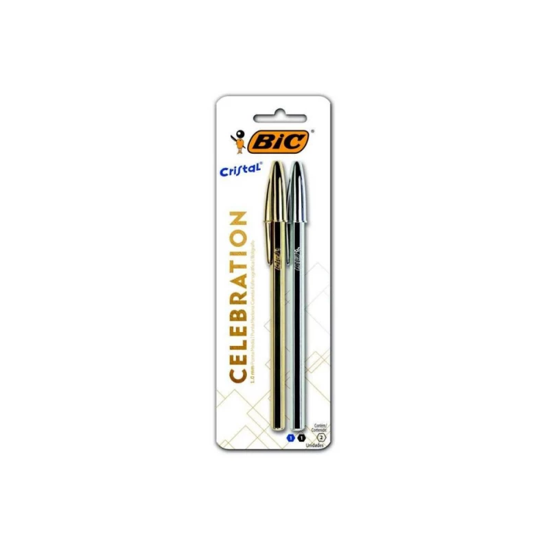 Caneta Celebration Com 2 Unidades Azul e Preta Bic