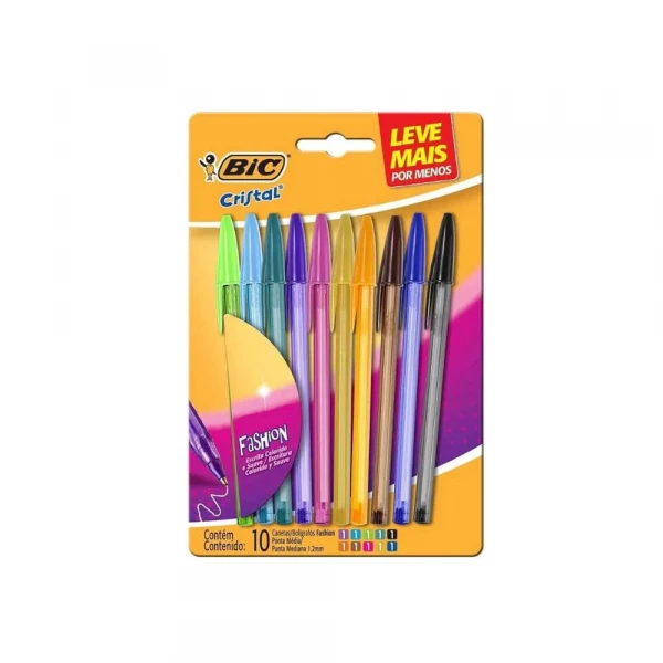 Caneta Esferografica Fashion Com 10 Cores Bic