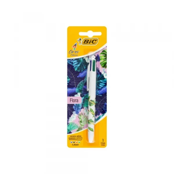 Caneta Flora 4 cores Bic