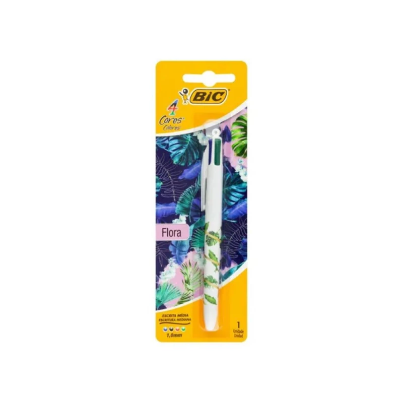 Caneta Flora 4 cores Bic