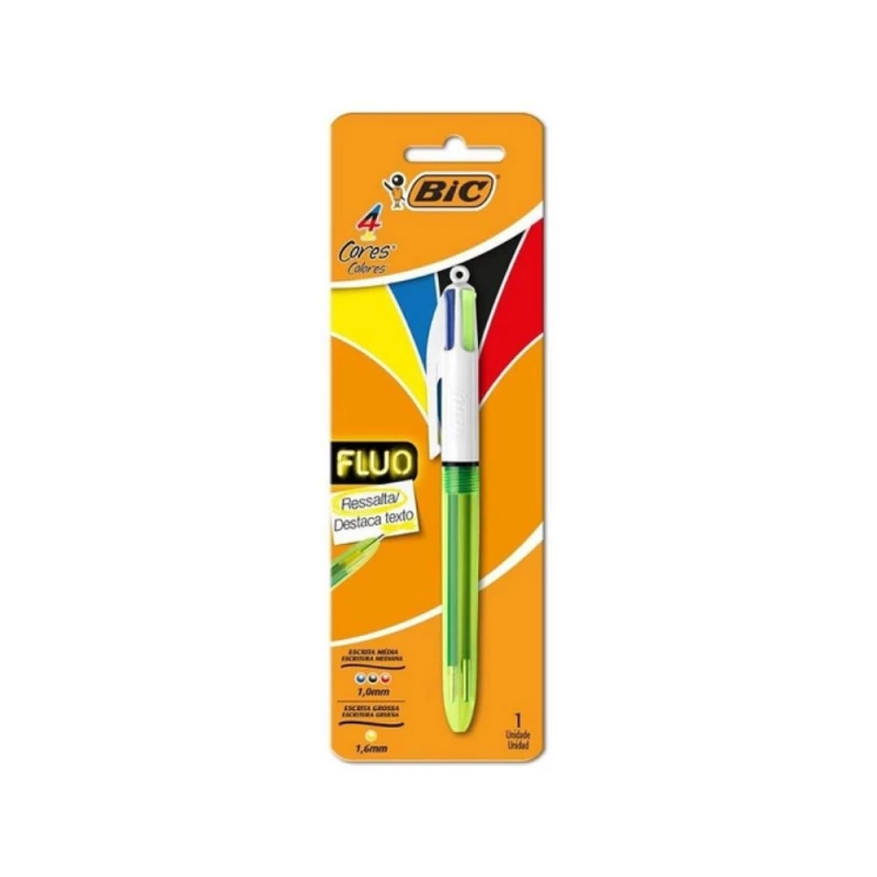 Caneta Fluo 4 cores Bic