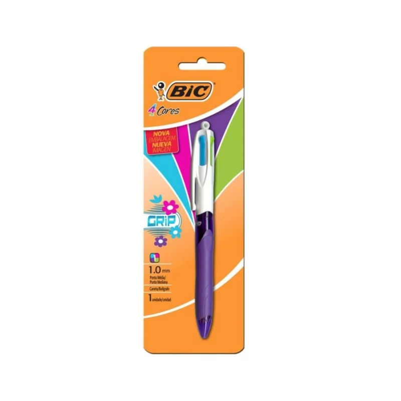 Caneta Grip 4 cores Bic