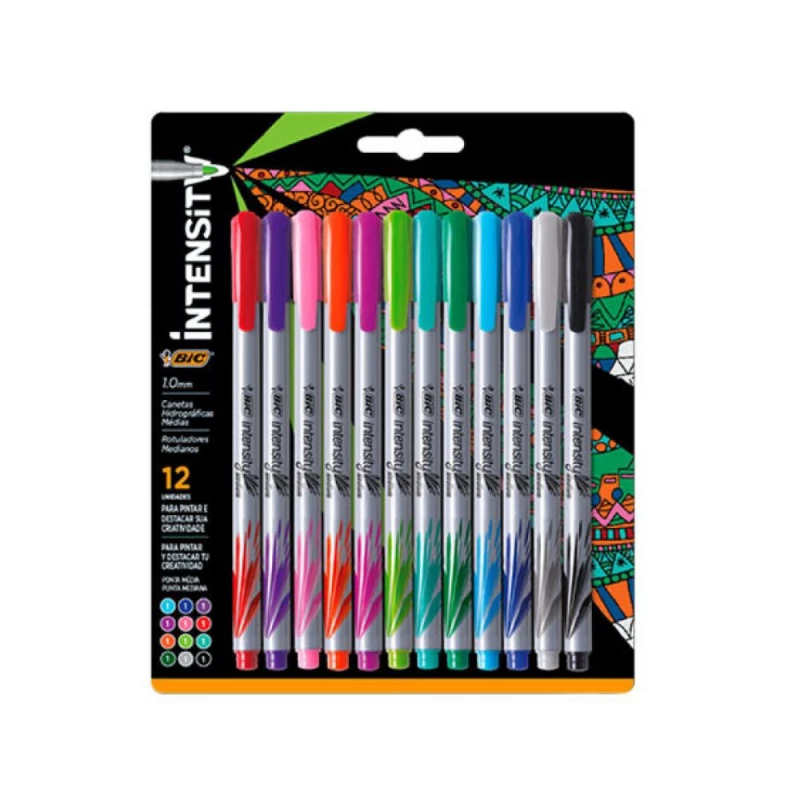 Caneta Intensity Sortida 1.0mm Com 12 Unidades Bic