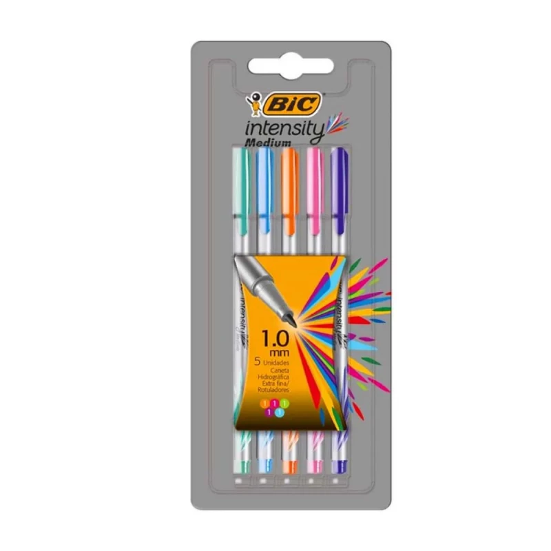 Caneta Intensity Sortida 1.0mm Com 5 Unidades Bic