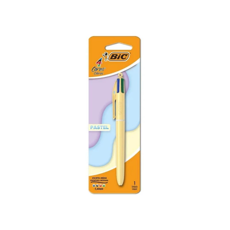 Caneta Pastel 4 cores Bic