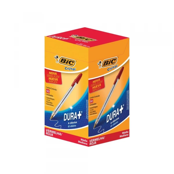Caixa Caneta Vermelha Com 50 Unidades Bic