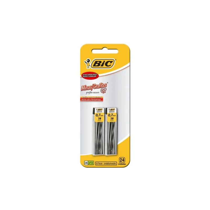 Grafite 0.7mm HB N2 24 Unidades Bic