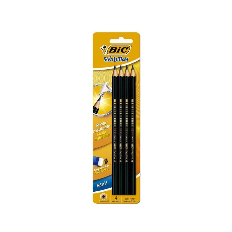 Lapis Evolution Hexagonal HB N2 Com 4 Unidades Bic 