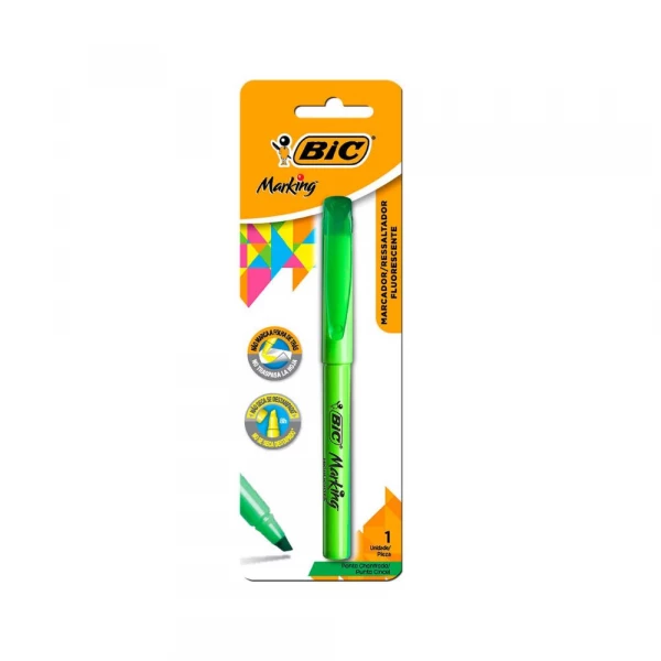 Marca Texto Fluorescente Verde Bic
