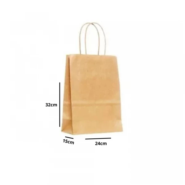 Sacola Kraft Lisa Natural G 24x15x32cm Unidade Dalpack