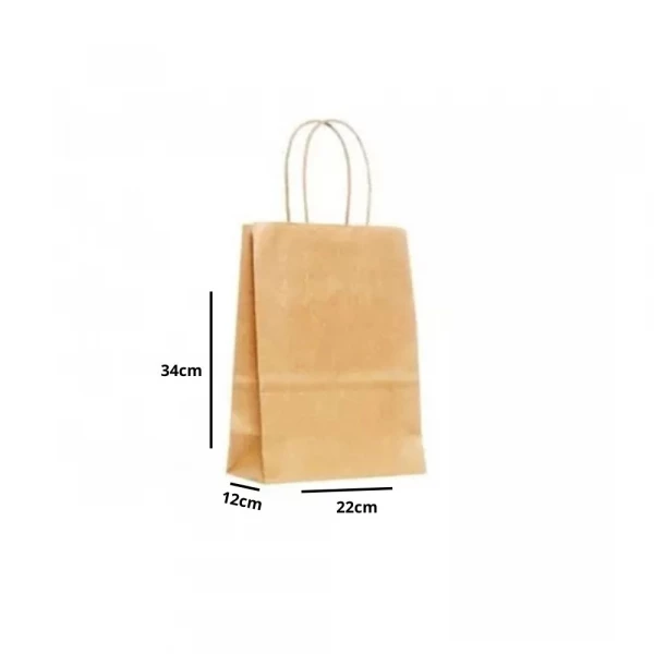Sacola Kraft Lisa Natural M 22x12x34cm 50 Unidades Dalpack