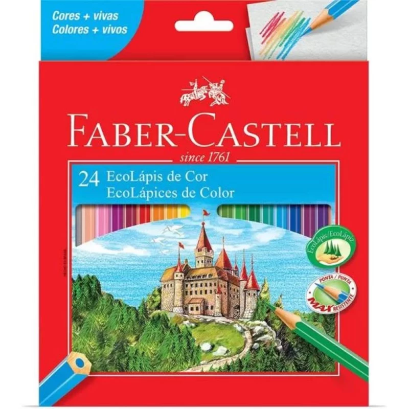 Lapis De Cor Ecolapis 24 Cores Faber Castell                       