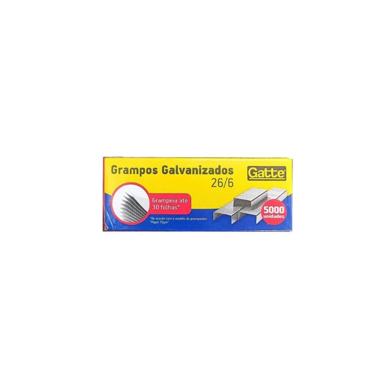 Grampo Galvanizados 26/6 Gatte