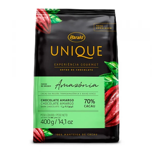 Chocolate Em Gotas Amargo Amazonia 70 Cacau 400g Unique Harald