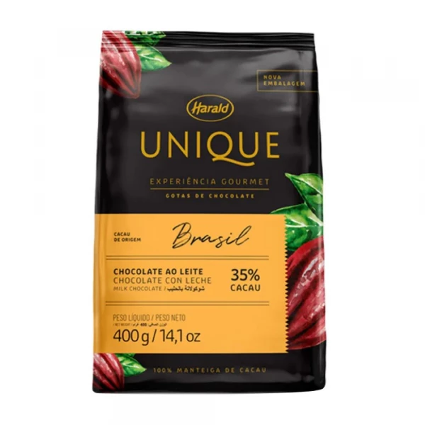 Chocolate Em Gotas Ao Leite Brasil 35 Cacau 400g Unique Harald