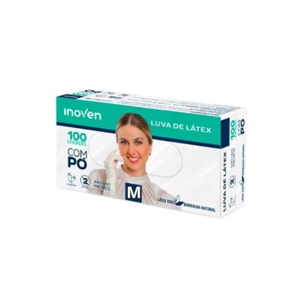 Luva De Latex M Com Po 100 Unidades Inoven