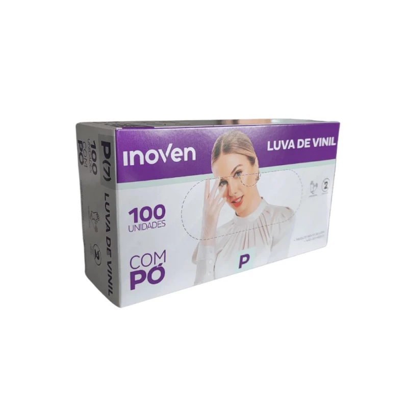Luva De Vinil P Com Po 100 Unidades Inoven