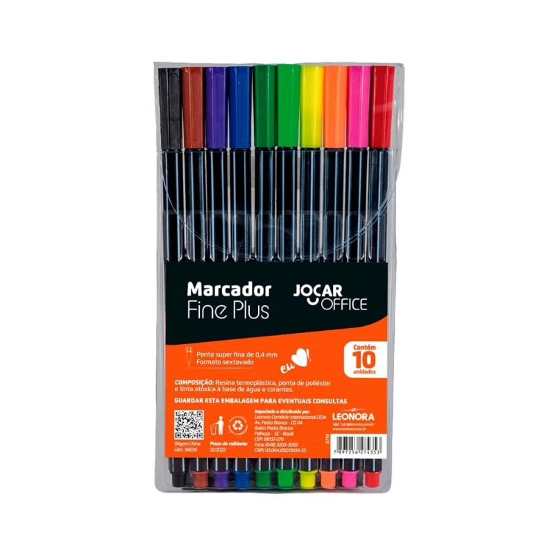 Marcador Fine Plus Com 10 Cores Leo & Leo 